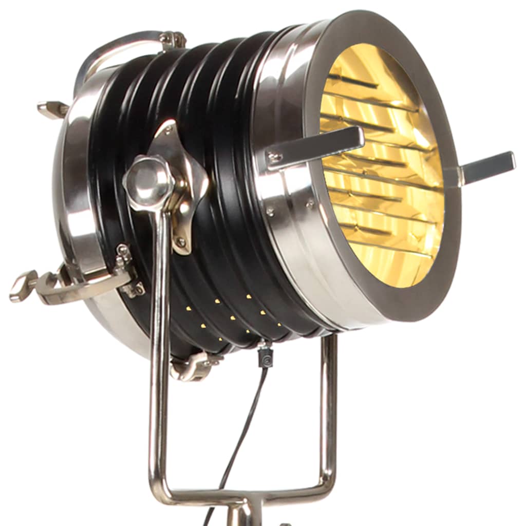 vidaXL Lampa podłogowa na trójnogu, czarna, lite drewno mango, 171 cm