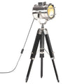 vidaXL Lampa podłogowa na trójnogu, czarna, lite drewno mango, 69 cm