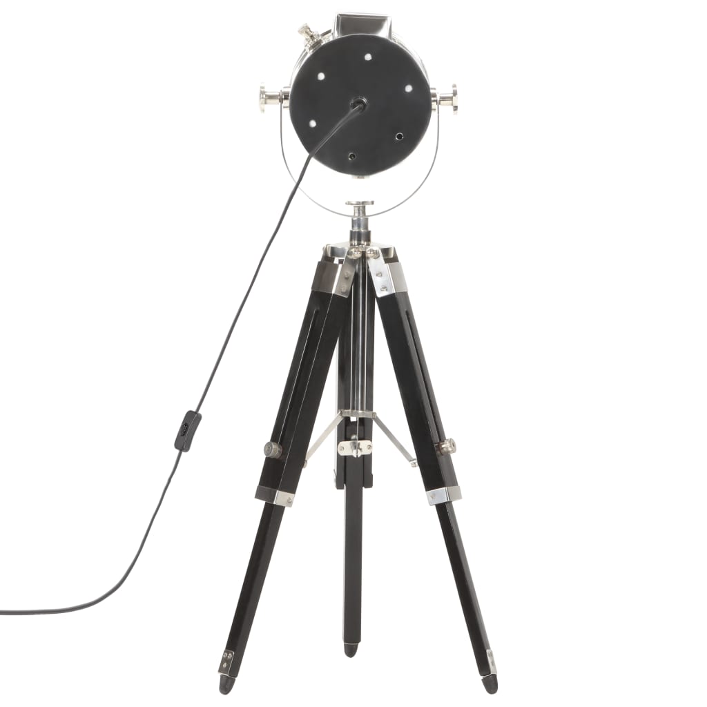 vidaXL Lampa podłogowa na trójnogu, czarna, lite drewno mango, 69 cm