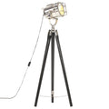 vidaXL Lampa podłogowa na trójnogu, czarna, lite drewno mango, 97 cm