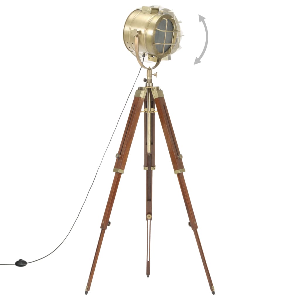 vidaXL Lampa podłogowa na trójnogu, lite drewno mango, 165 cm