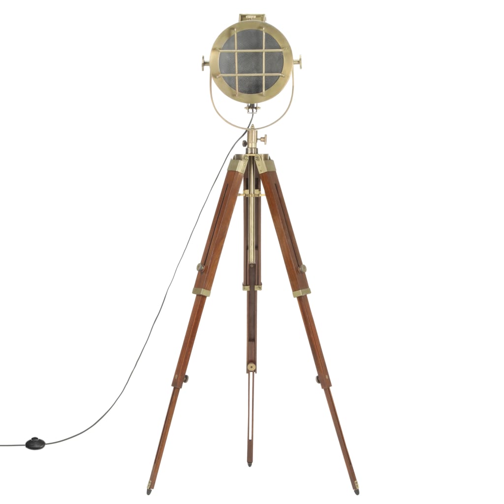 vidaXL Lampa podłogowa na trójnogu, lite drewno mango, 165 cm