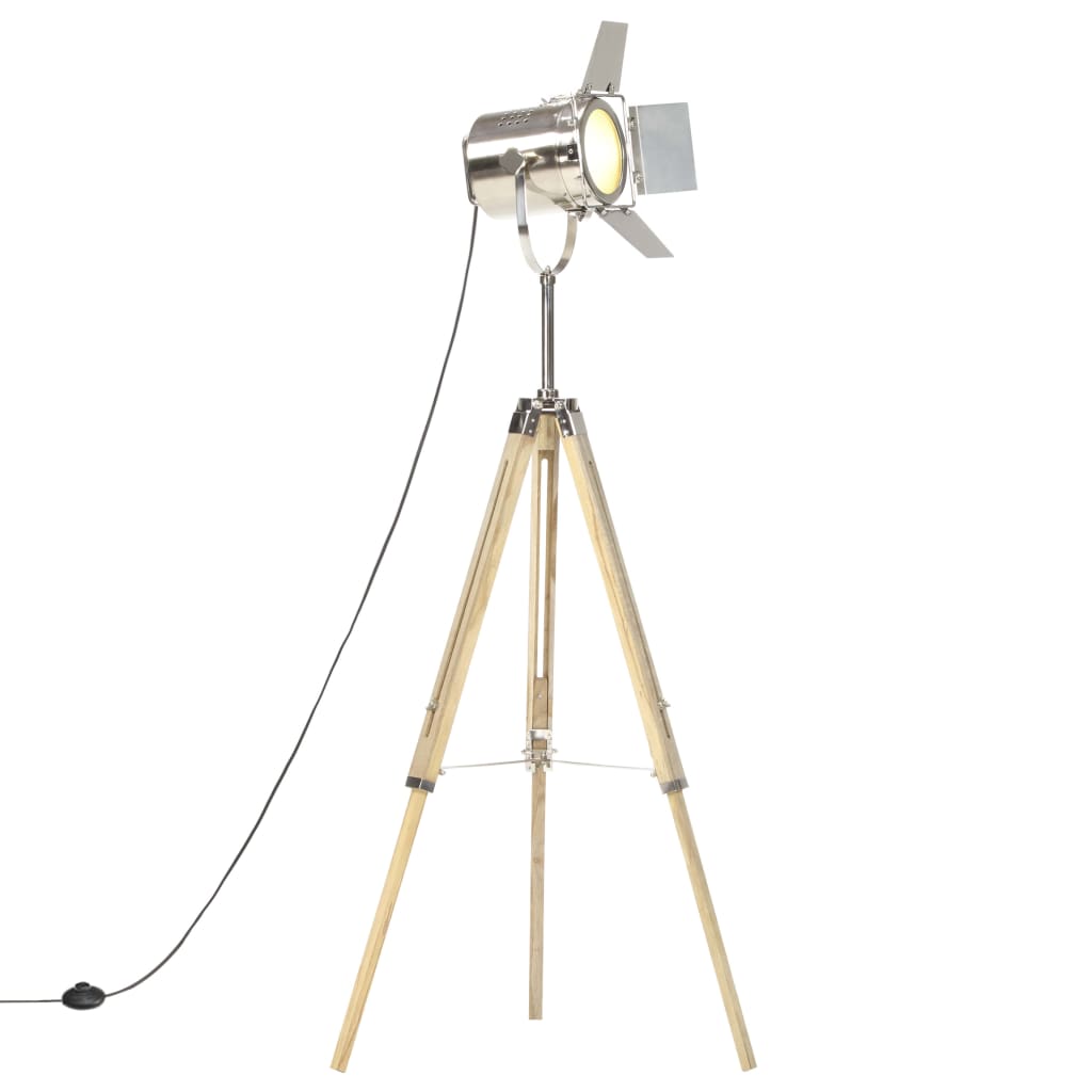 vidaXL Lampa podłogowa na trójnogu, lite drewno mango, 140 cm