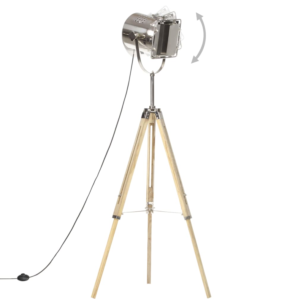 vidaXL Lampa podłogowa na trójnogu, lite drewno mango, 140 cm