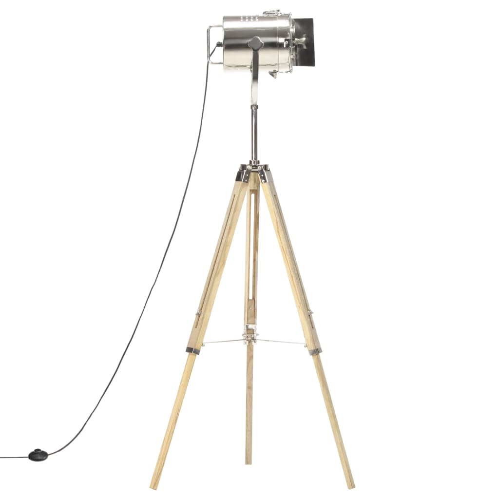 vidaXL Lampa podłogowa na trójnogu, lite drewno mango, 140 cm