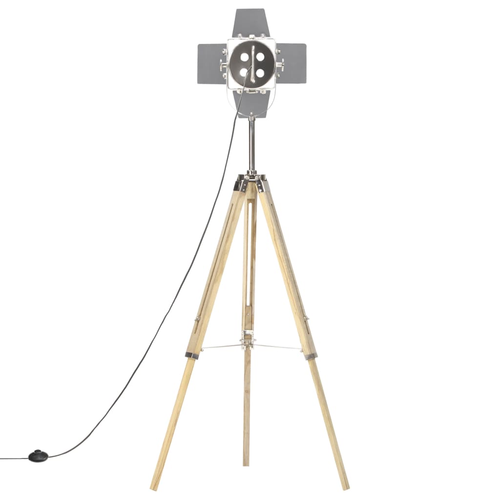 vidaXL Lampa podłogowa na trójnogu, lite drewno mango, 140 cm