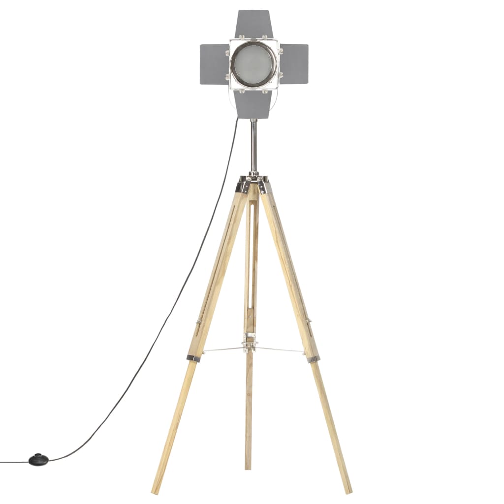 vidaXL Lampa podłogowa na trójnogu, lite drewno mango, 140 cm