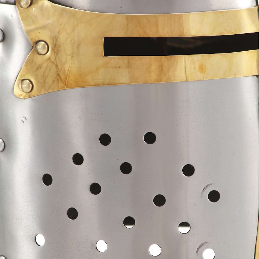 vidaXL Replika średniowiecznego zabytkowego hełmu, LARP, srebrna stal