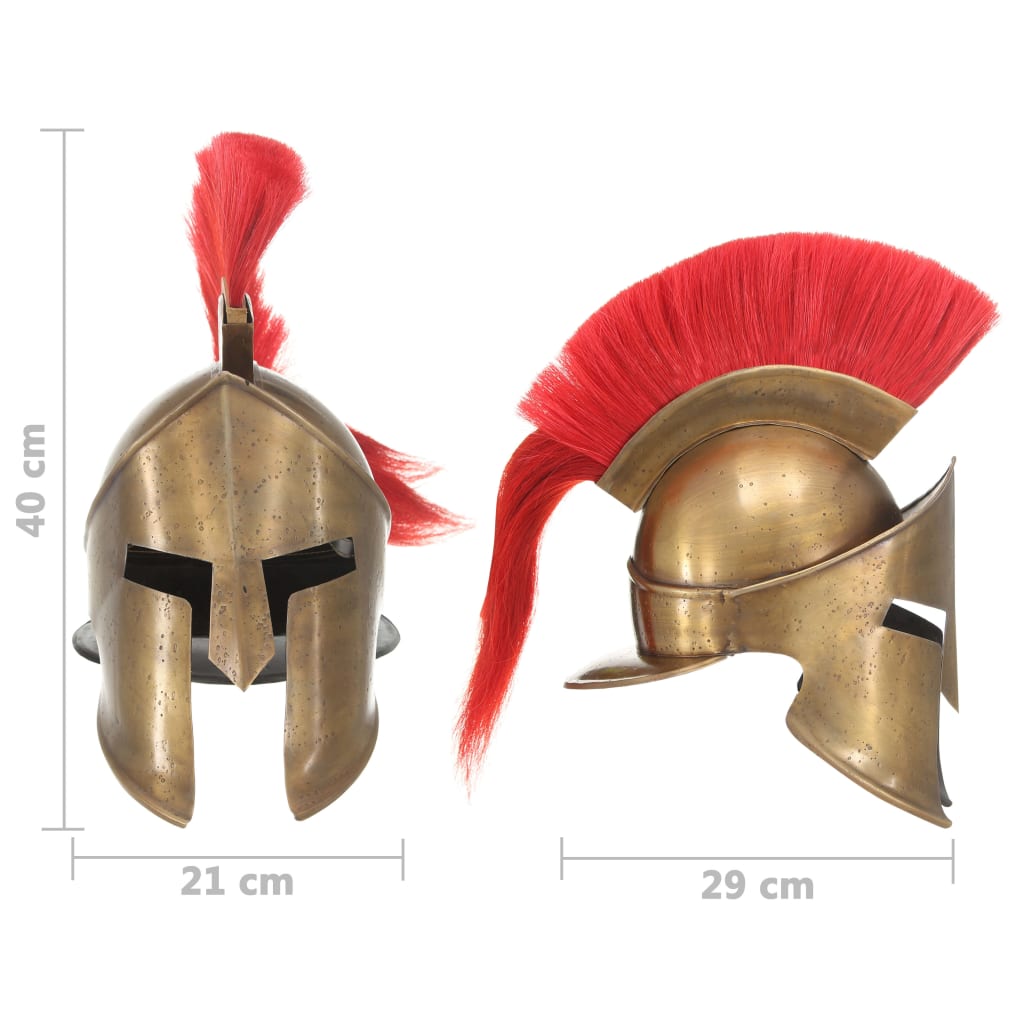 vidaXL Replika zabytkowego hełmu greckiego, LARP, stal, kolor mosiądzu