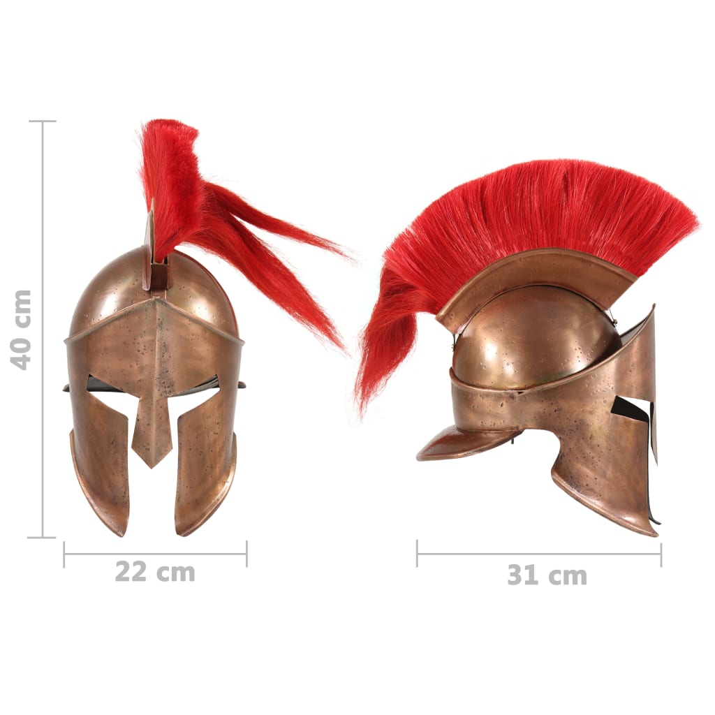 vidaXL Replika zabytkowego hełmu greckiego, LARP, stal miedziana