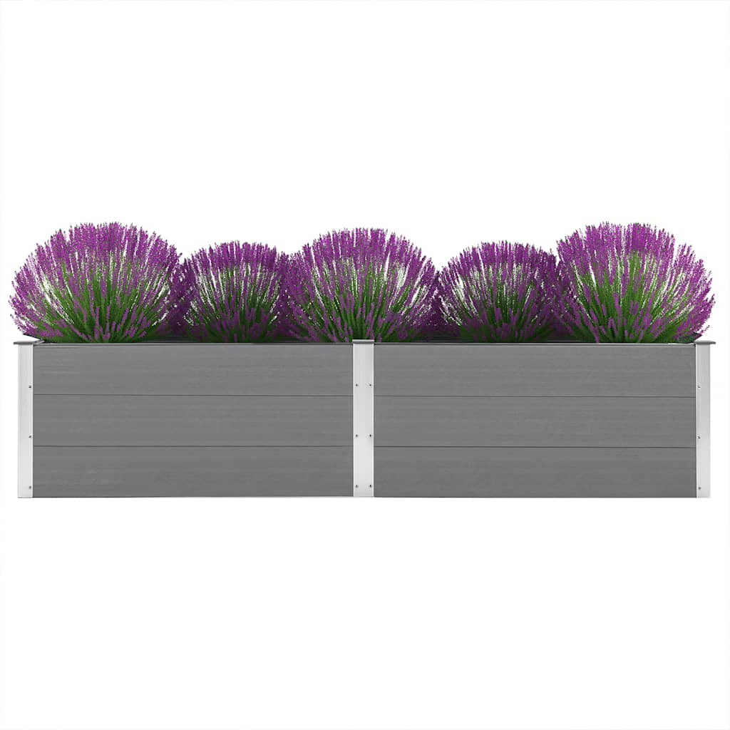 vidaXL Podwyższona donica ogrodowa, 250 x 50 x 54 cm, WPC, szara