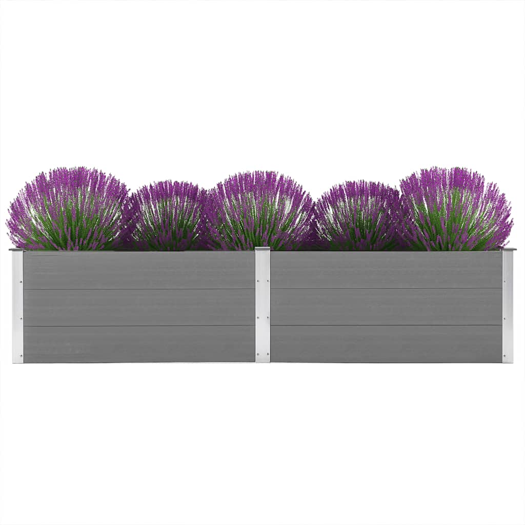 vidaXL Podwyższona donica ogrodowa, 250 x 100 x 54 cm, WPC, szara