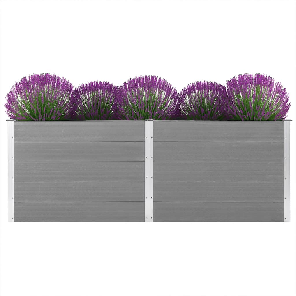 vidaXL Podwyższona donica ogrodowa, 250 x 100 x 91 cm, WPC, szara