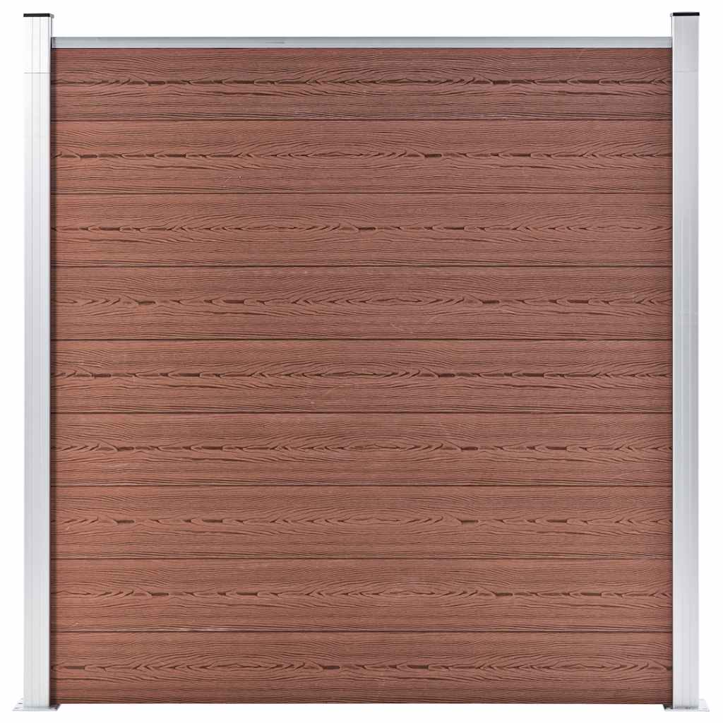 vidaXL Ogrodzenie ogrodowe, WPC, 180x186 cm, brązowe