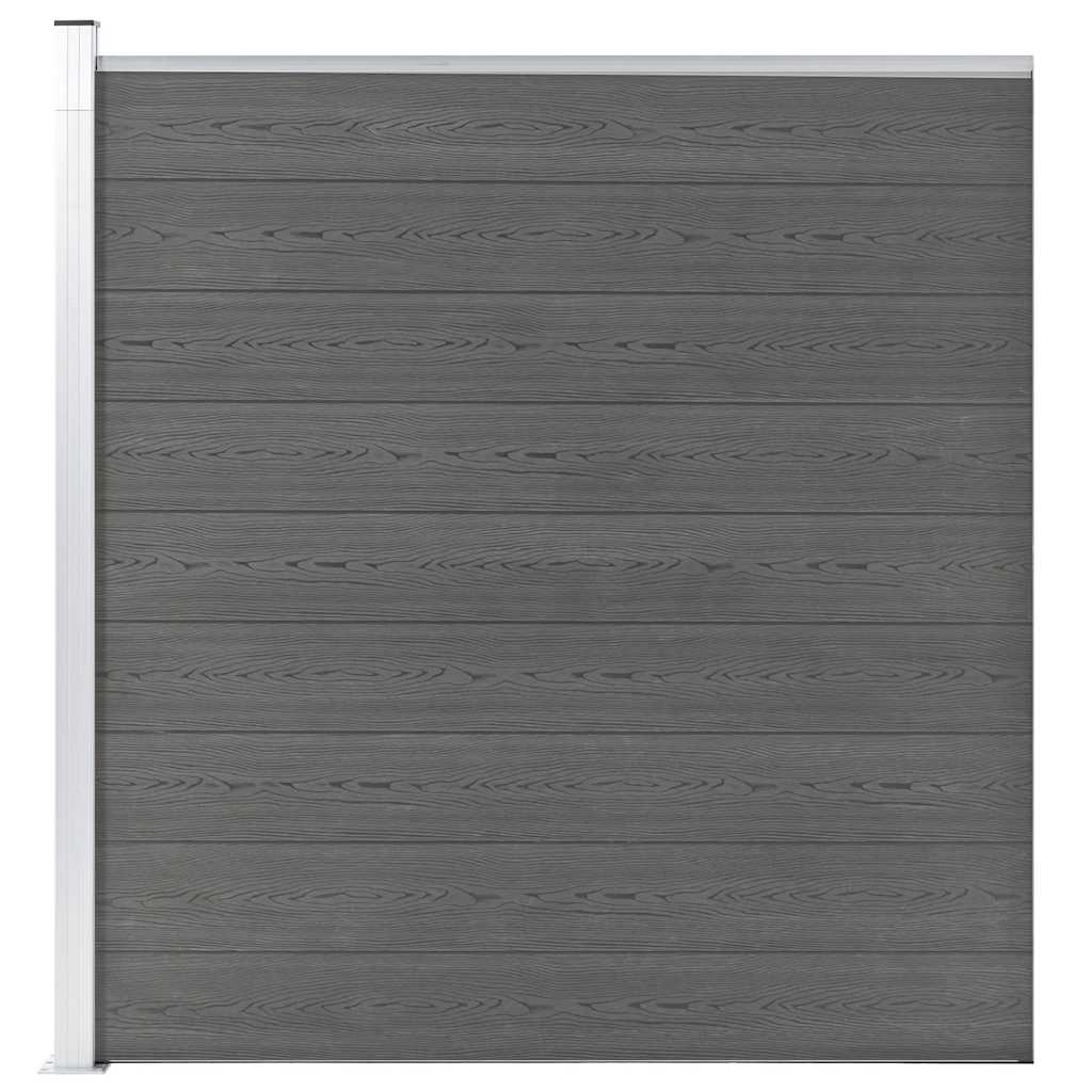 vidaXL Ogrodzenie ogrodowe, WPC, 175 x 186 cm, szare