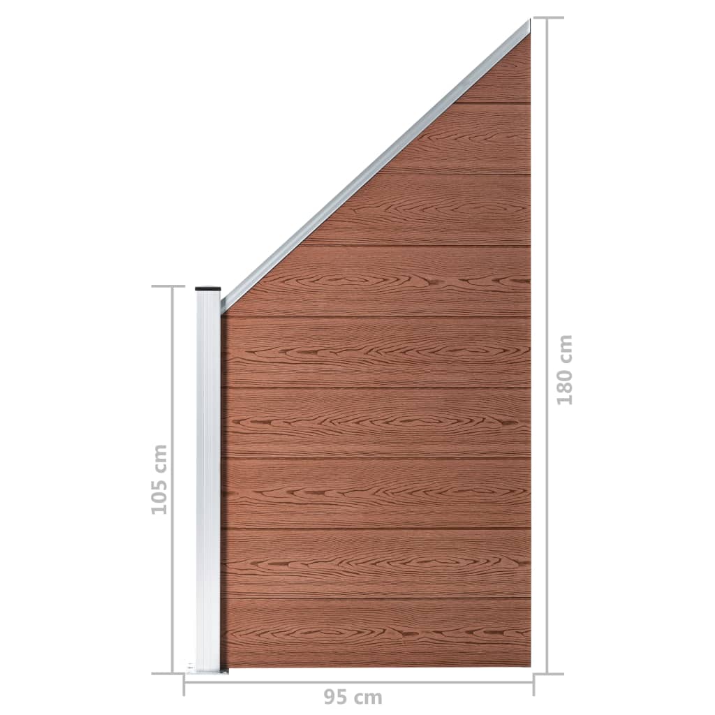 vidaXL Panel ogrodzeniowy WPC 95 x (105-180) cm, brązowy