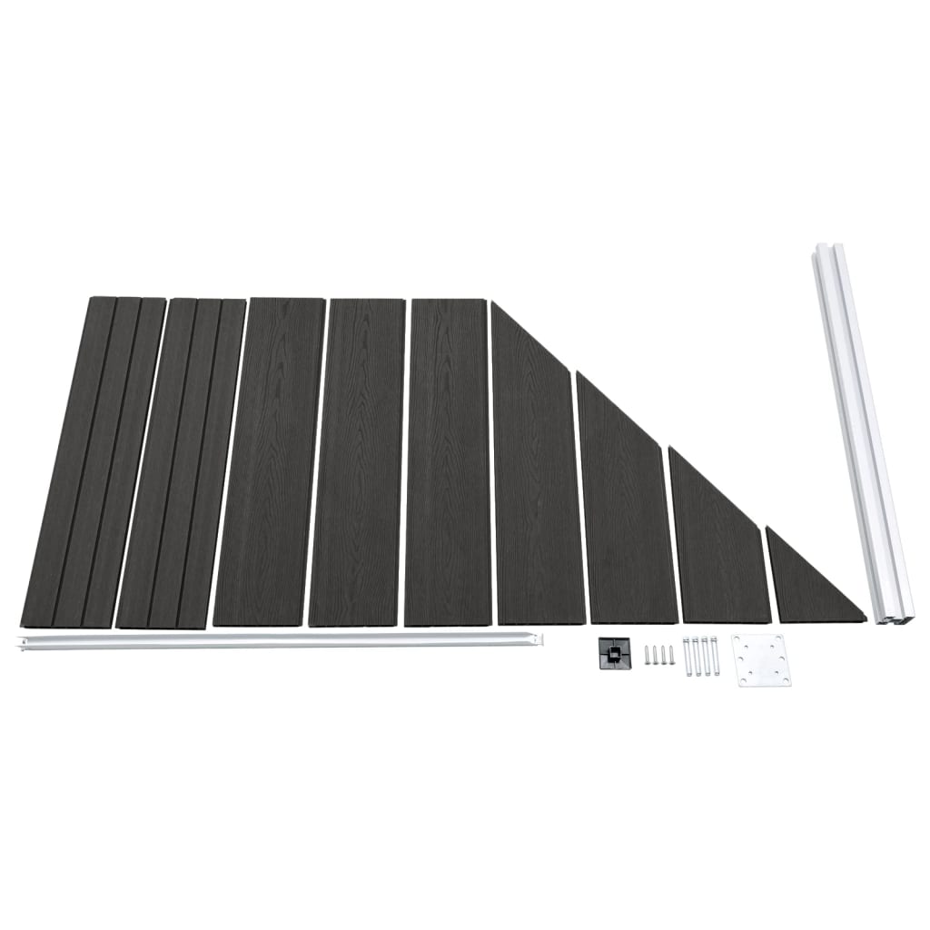 vidaXL Panel ogrodzeniowy WPC 95 x (105-180) cm, szary