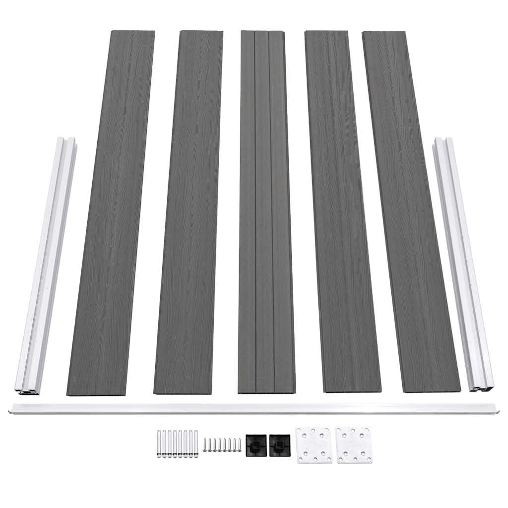 vidaXL Ogrodzenie ogrodowe WPC, 180x105 cm, szare