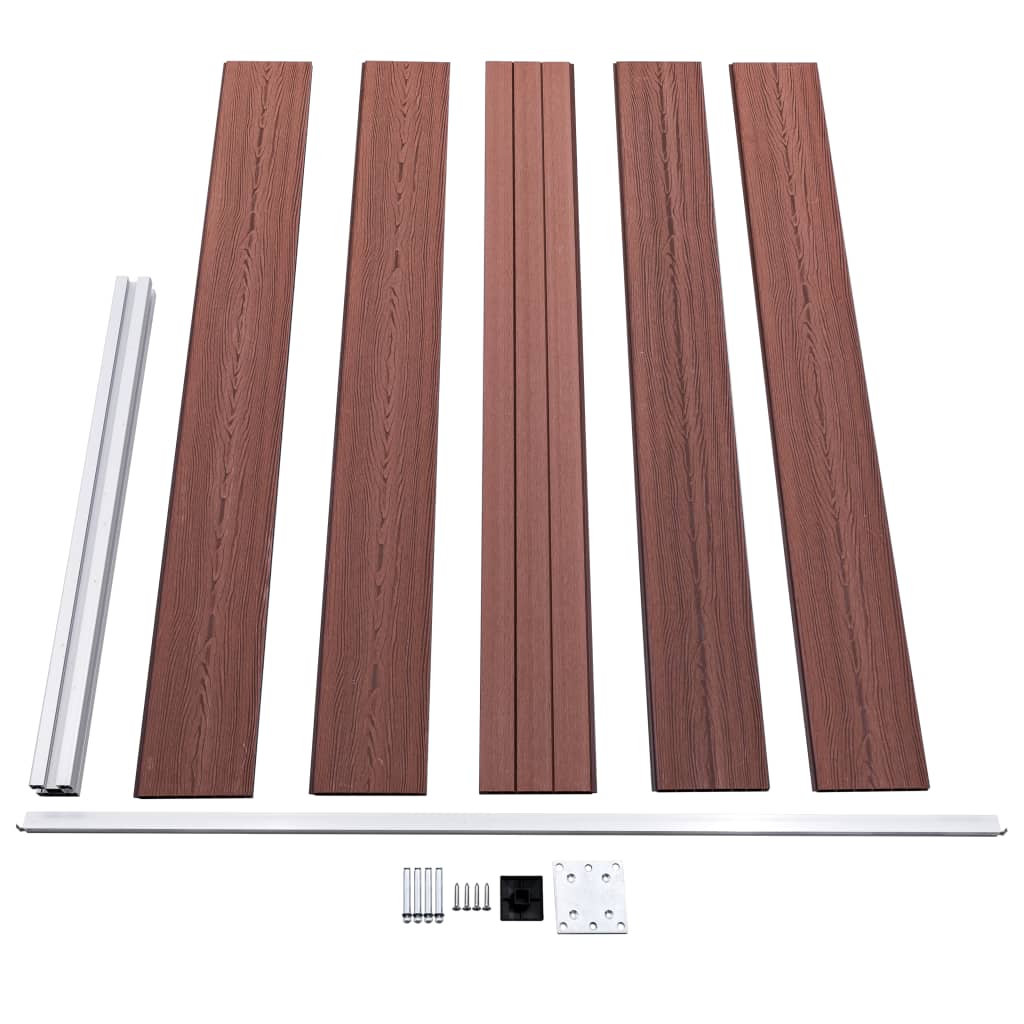 vidaXL Ogrodzenie ogrodowe WPC, 175x105 cm, brązowe