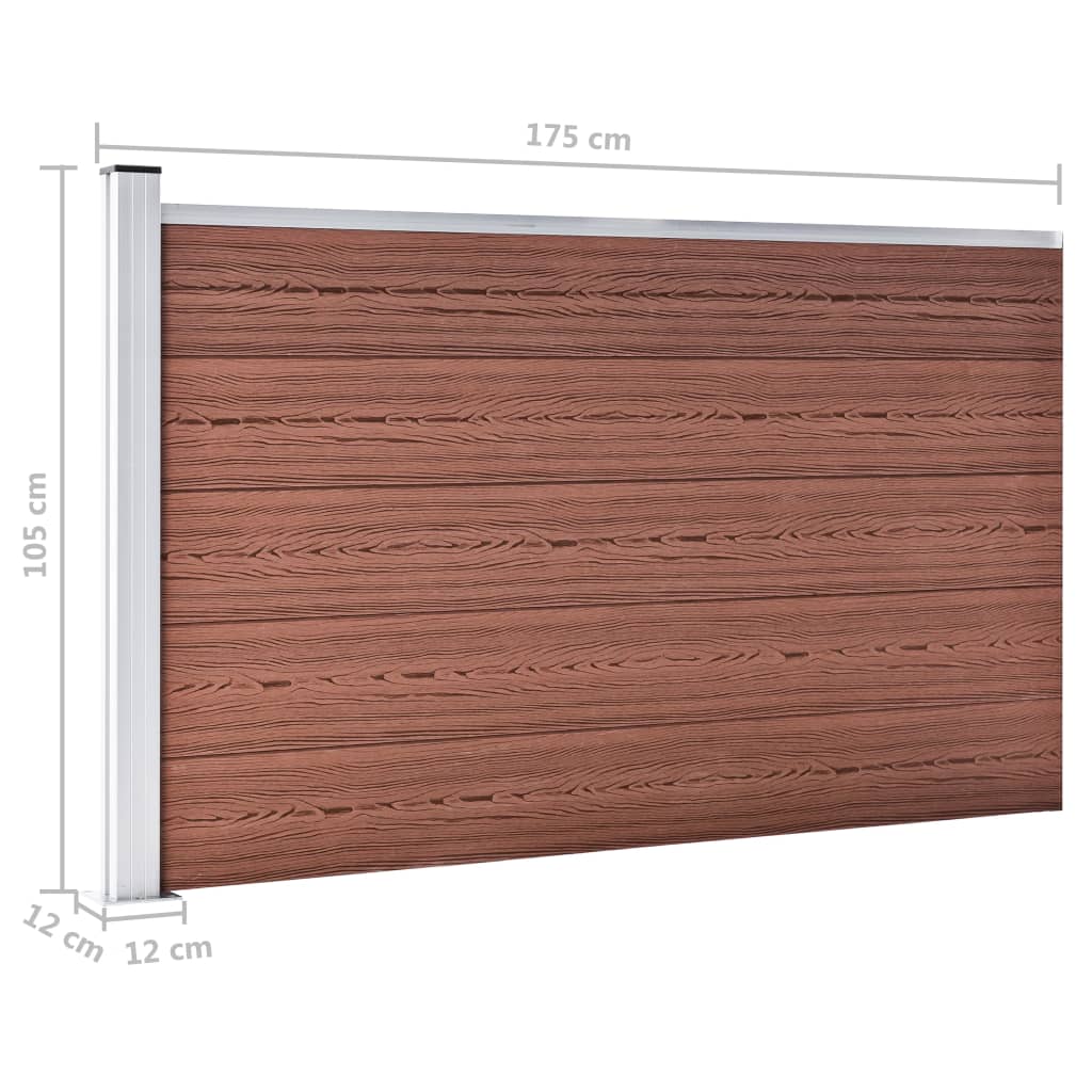 vidaXL Ogrodzenie ogrodowe WPC, 175x105 cm, brązowe
