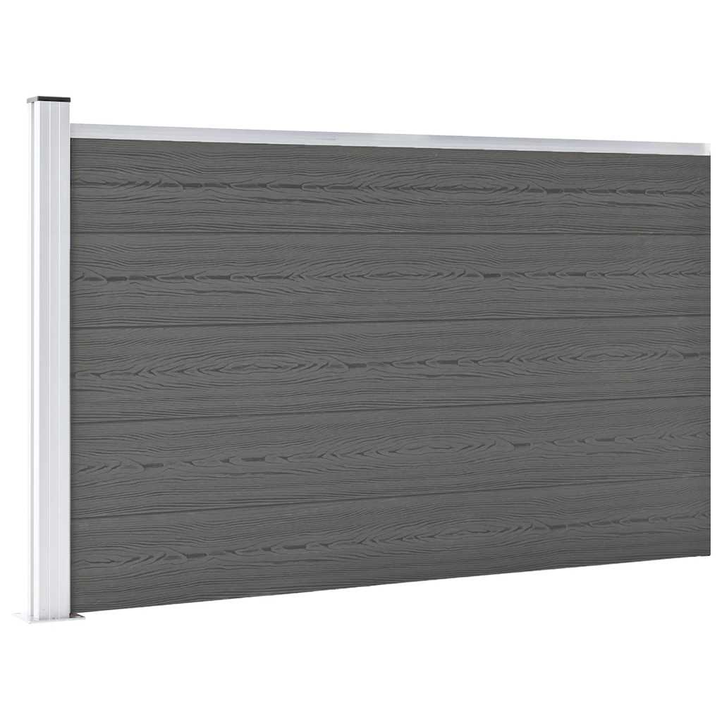 vidaXL Ogrodzenie ogrodowe WPC, 175x105 cm, szare