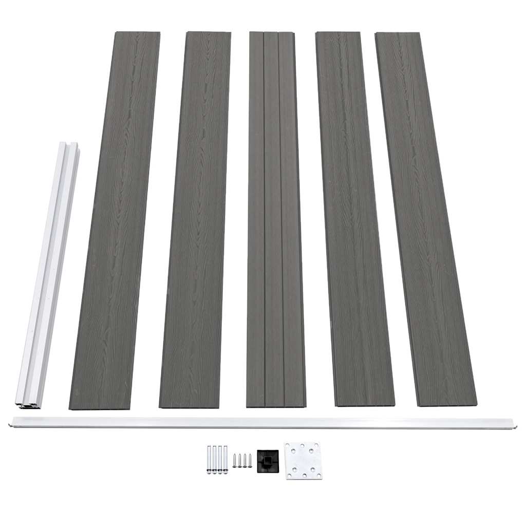 vidaXL Ogrodzenie ogrodowe WPC, 175x105 cm, szare