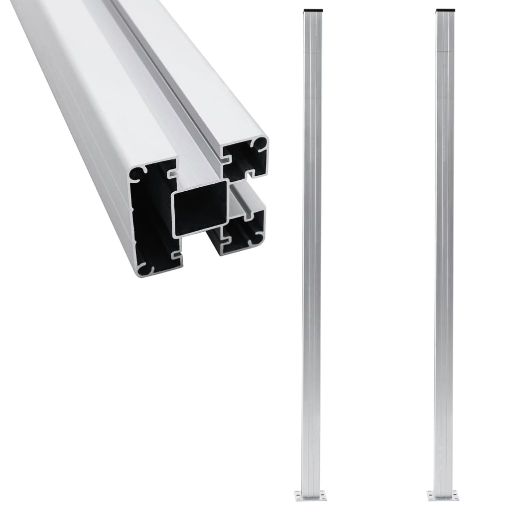 vidaXL Słupki ogrodzeniowe, 2 szt., aluminium, 185 cm