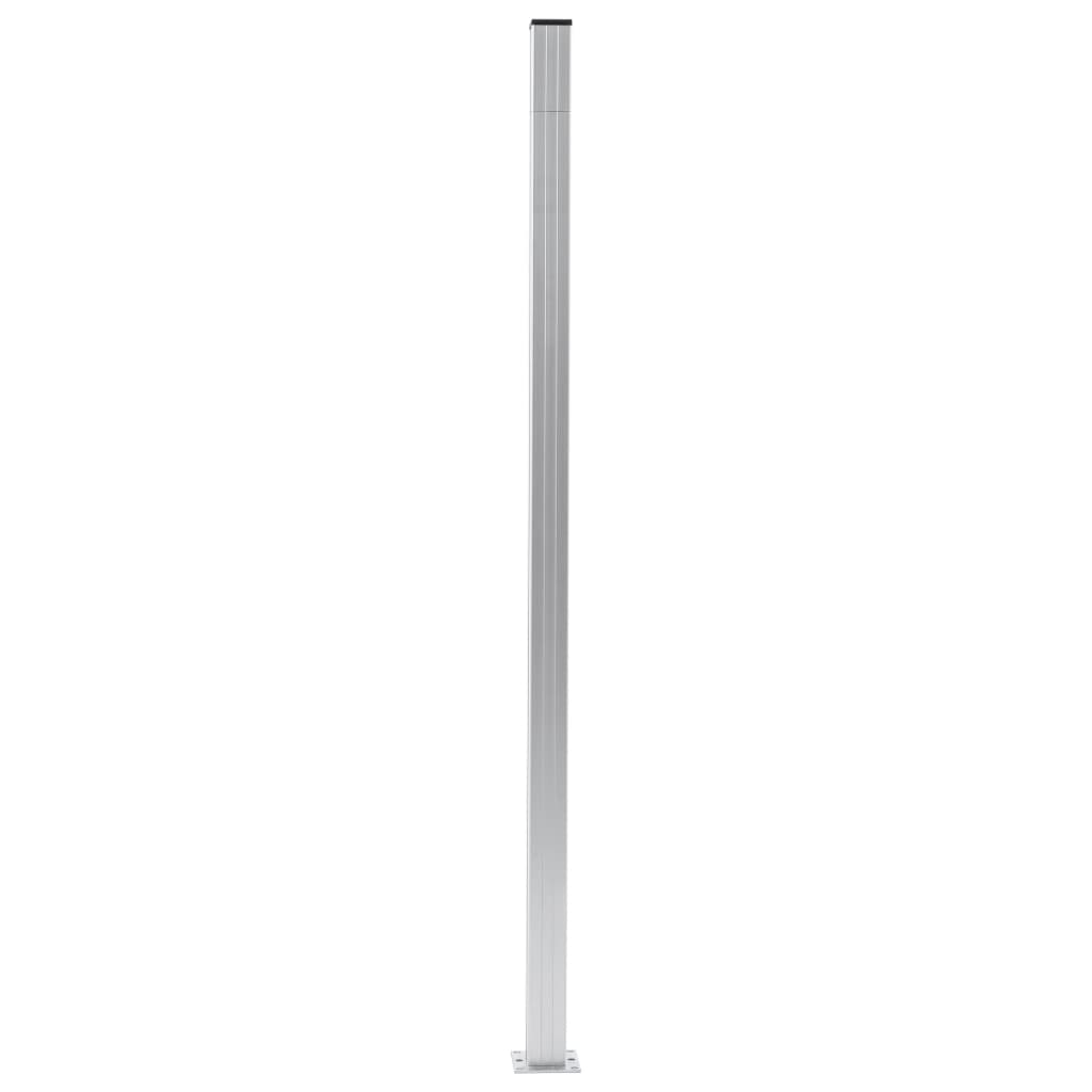 vidaXL Słupki ogrodzeniowe, 3 szt., aluminium, 185 cm