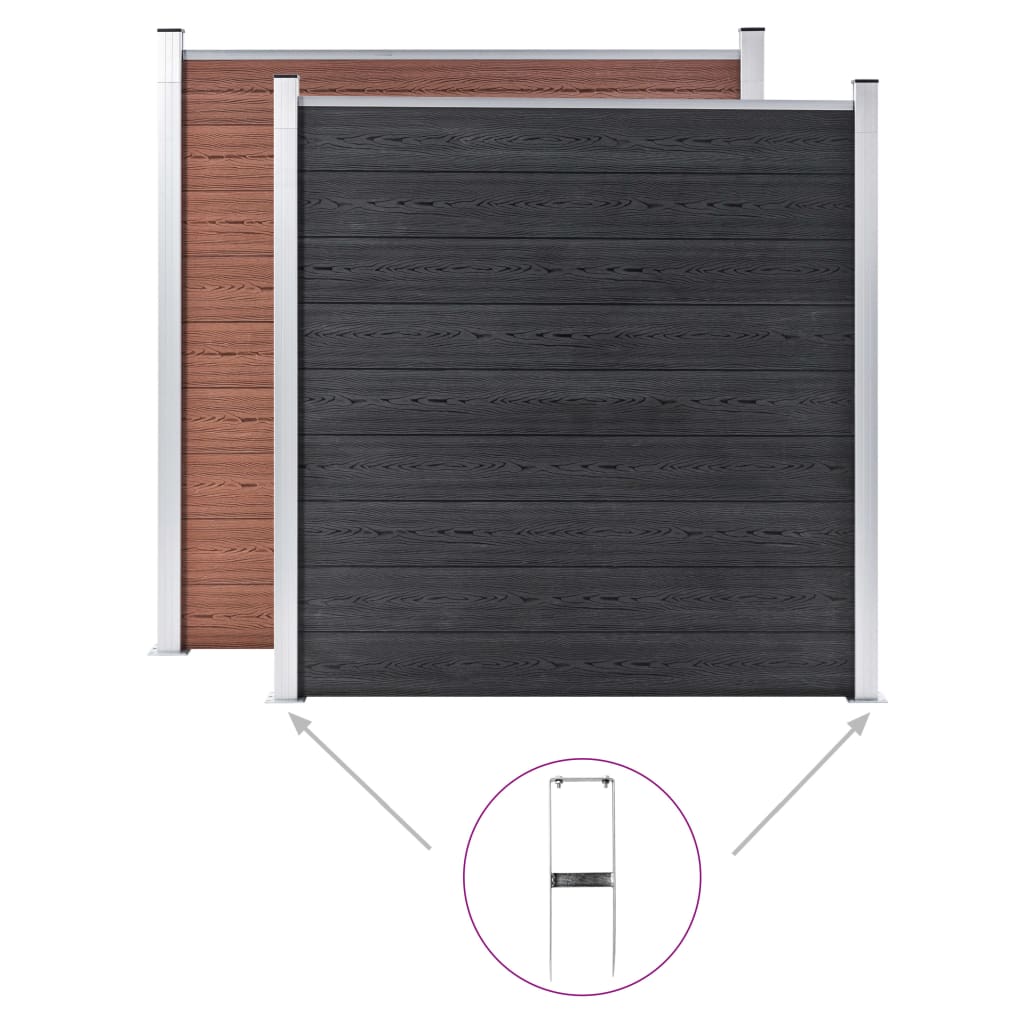 vidaXL Kotwy do słupków ogrodzeń WPC, 2 szt., stal, 40 cm