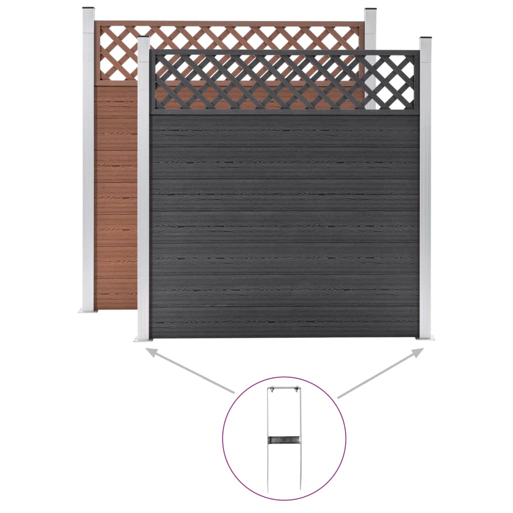 vidaXL Kotwy do słupków ogrodzeń WPC, 2 szt., stal, 40 cm