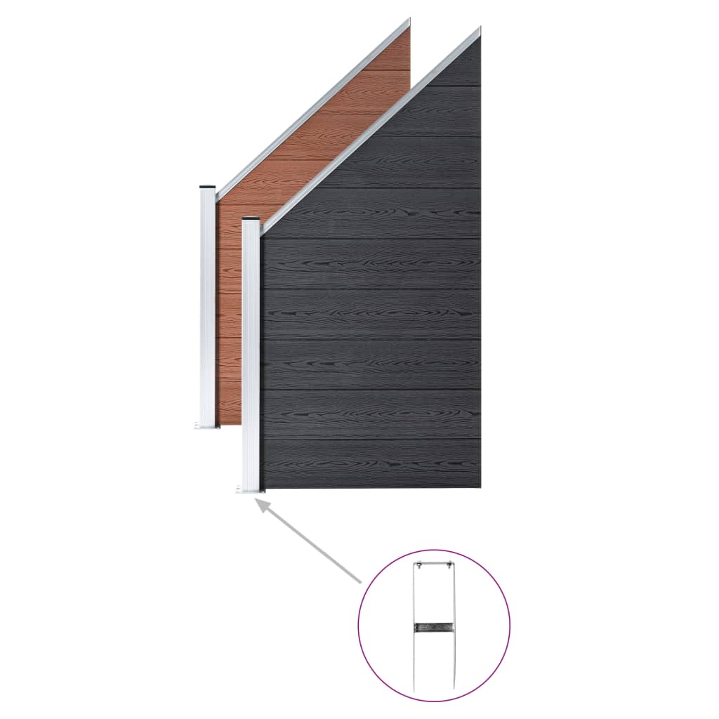 vidaXL Kotwy do słupków ogrodzeń WPC, 2 szt., stal, 40 cm