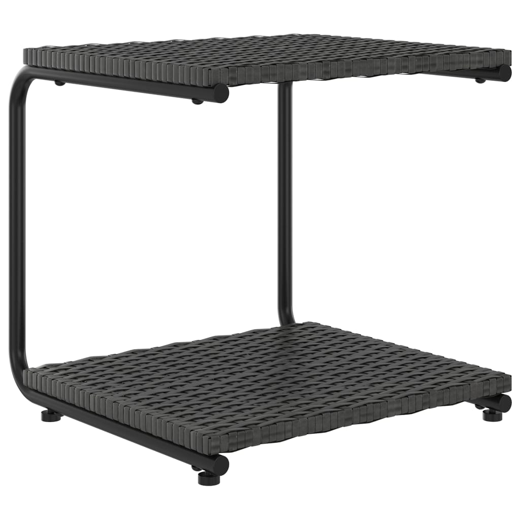 vidaXL 2-osobowe łóżko ogrodowe z poduszkami, rattan PE, czarne