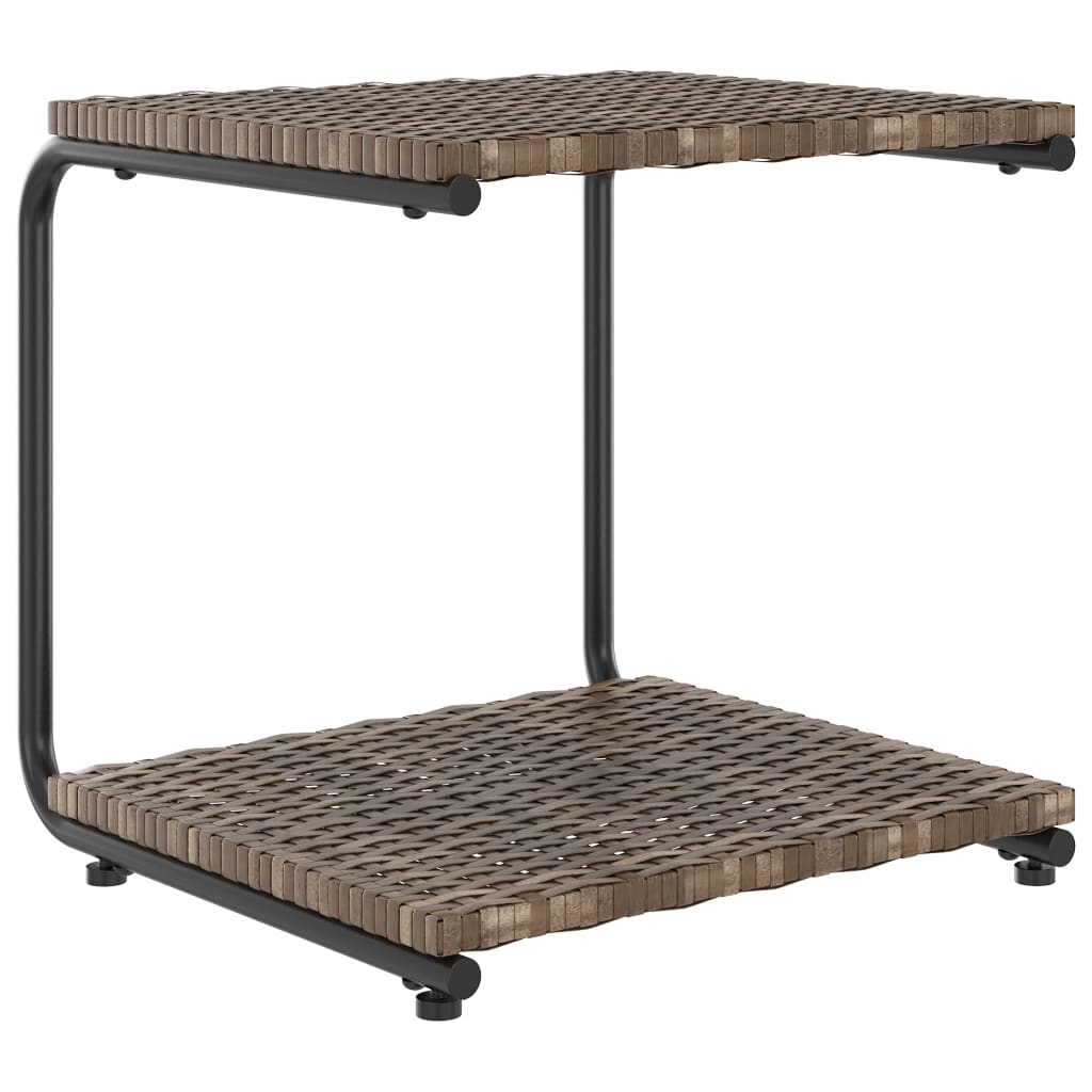 vidaXL 2-osobowe łóżko ogrodowe z poduszkami, rattan PE, brązowe