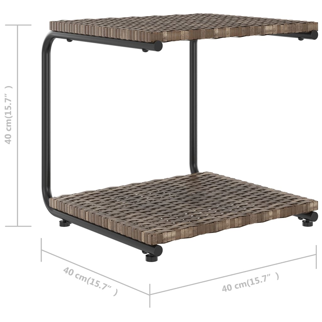 vidaXL 2-osobowe łóżko ogrodowe z poduszkami, rattan PE, brązowe
