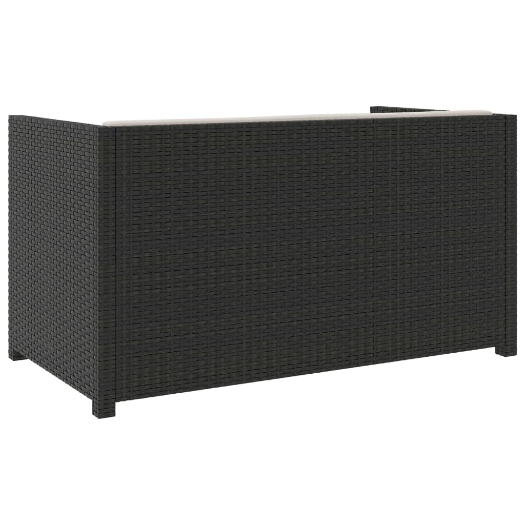 vidaXL 5-cz. zestaw mebli do ogrodu, poduszki, rattan PE, czarny