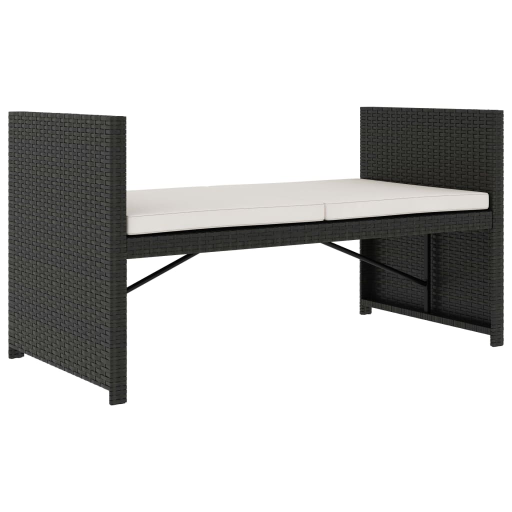 vidaXL 5-cz. zestaw mebli do ogrodu, poduszki, rattan PE, czarny