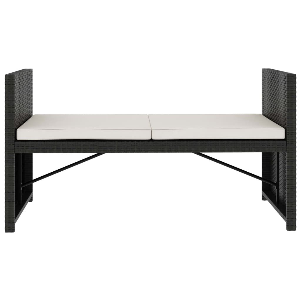 vidaXL 5-cz. zestaw mebli do ogrodu, poduszki, rattan PE, czarny