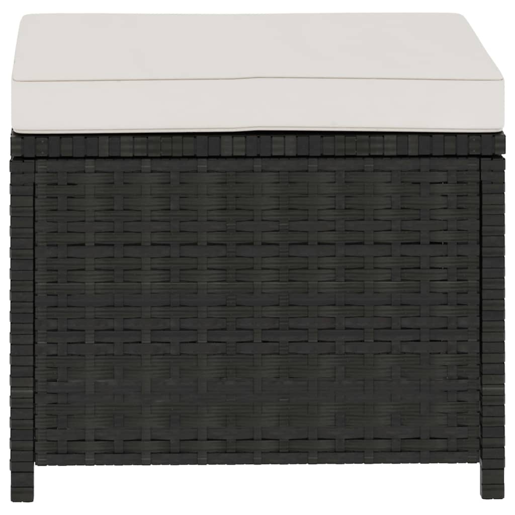 vidaXL 5-cz. zestaw mebli do ogrodu, poduszki, rattan PE, czarny