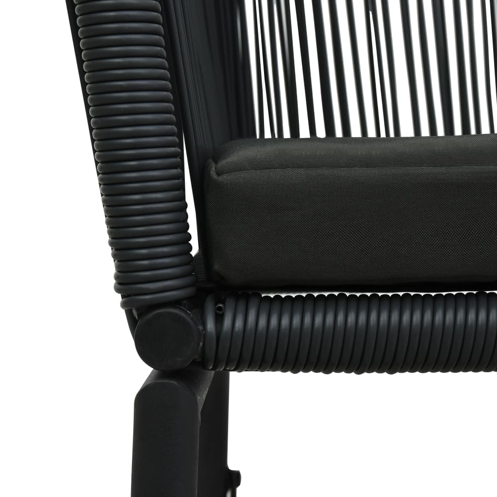 vidaXL Krzesła ogrodowe, 2 szt., czarne, rattan PE