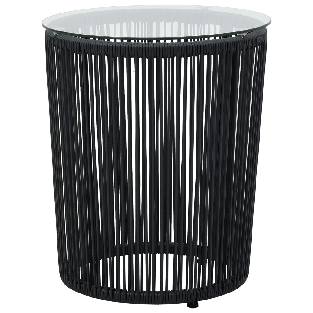 vidaXL 3-częściowy zestaw mebli bistro, poduszki, rattan PE, czarny