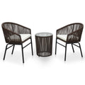vidaXL 3-częściowy zestaw mebli bistro z poduszkami, rattan PE, brąz