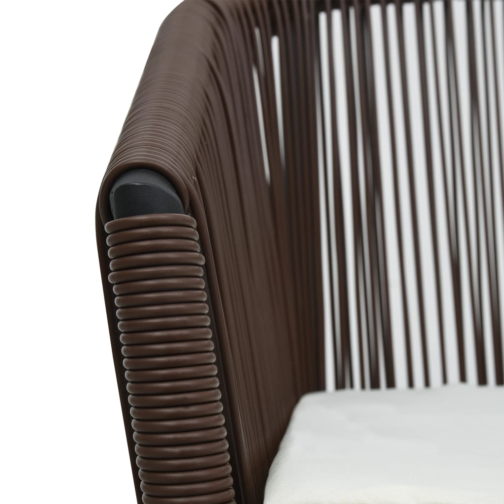 vidaXL 3-częściowy zestaw mebli bistro z poduszkami, rattan PE, brąz