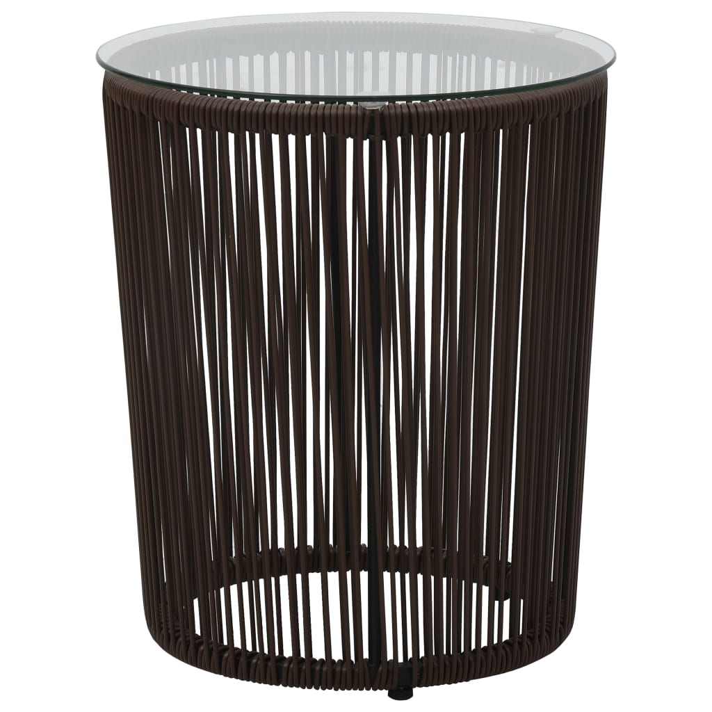 vidaXL 3-częściowy zestaw mebli bistro z poduszkami, rattan PE, brąz