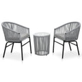 vidaXL 3-cz. zestaw mebli bistro z poduszkami, rattan PE, szary