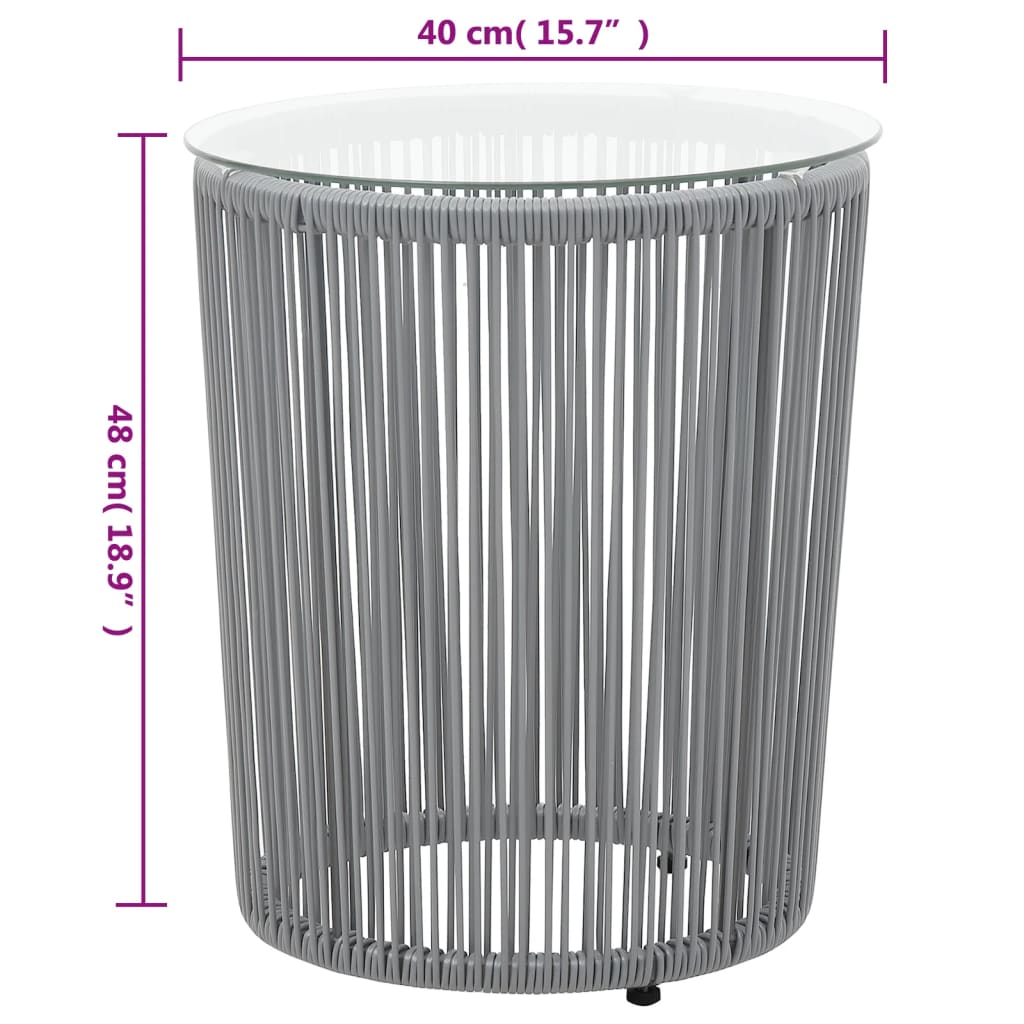 vidaXL 3-cz. zestaw mebli bistro z poduszkami, rattan PE, szary