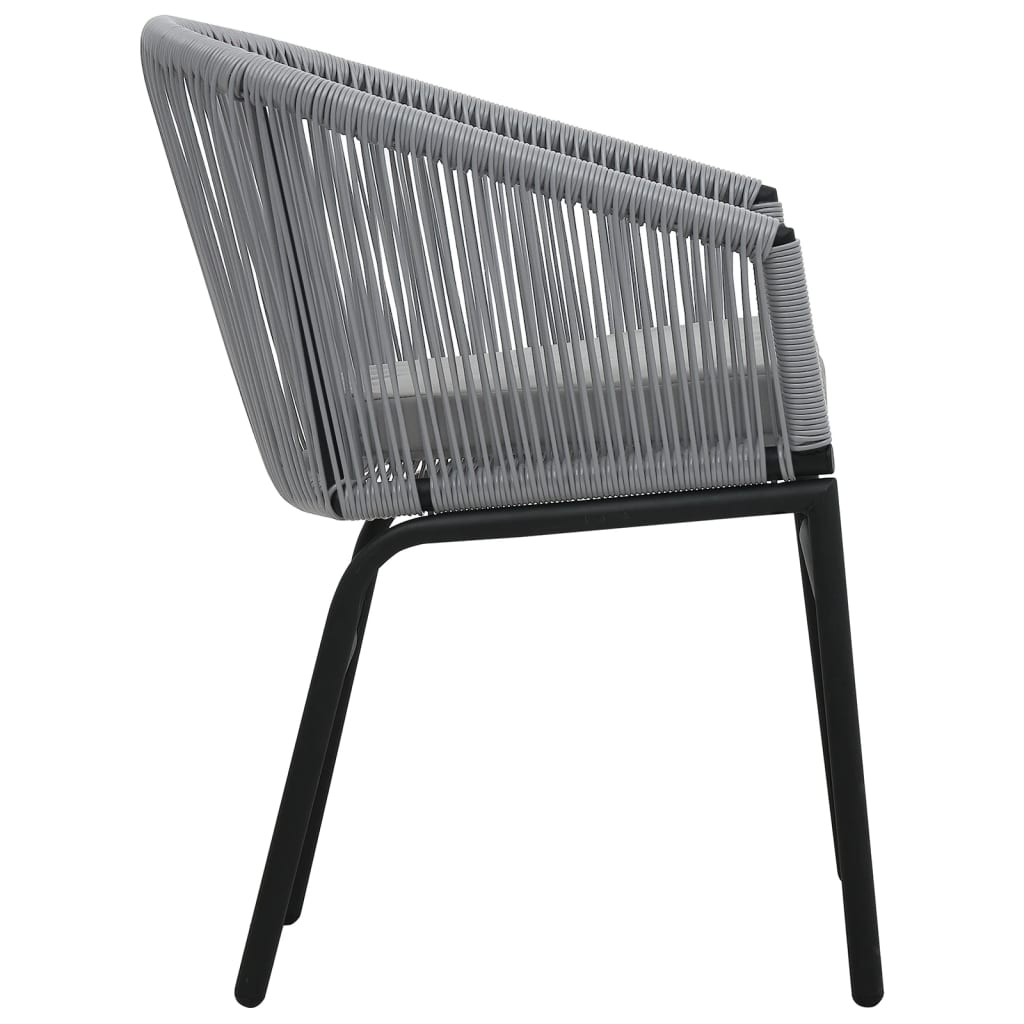 vidaXL 3-cz. zestaw mebli bistro z poduszkami, rattan PE, szary