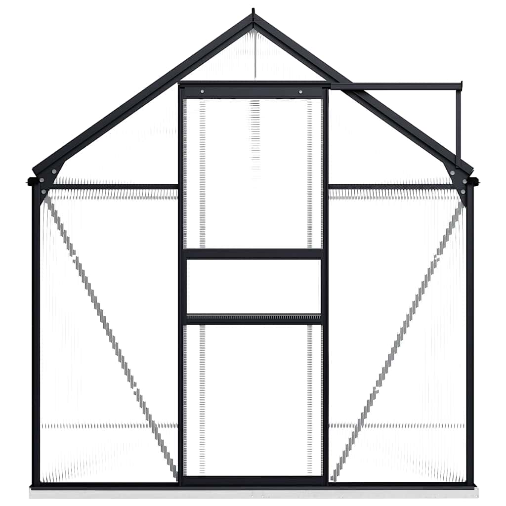 vidaXL Szklarnia z ramą podstawy, antracytowa, aluminiowa, 4,75 m²