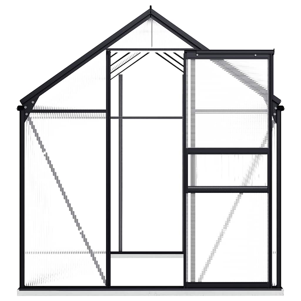 vidaXL Szklarnia z ramą podstawy, antracytowa, aluminiowa, 4,75 m²
