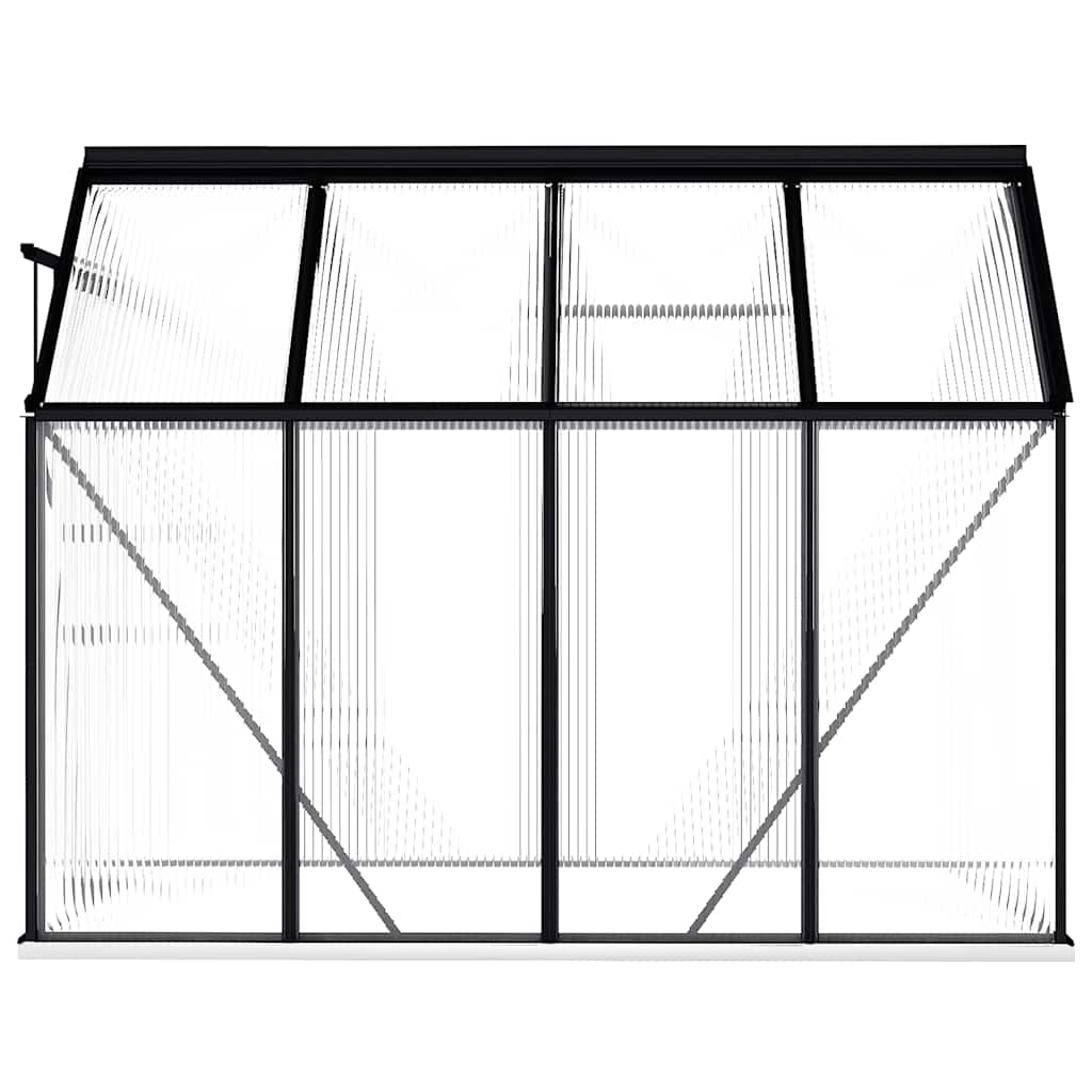 vidaXL Szklarnia z ramą podstawy, antracytowa, aluminiowa, 4,75 m²