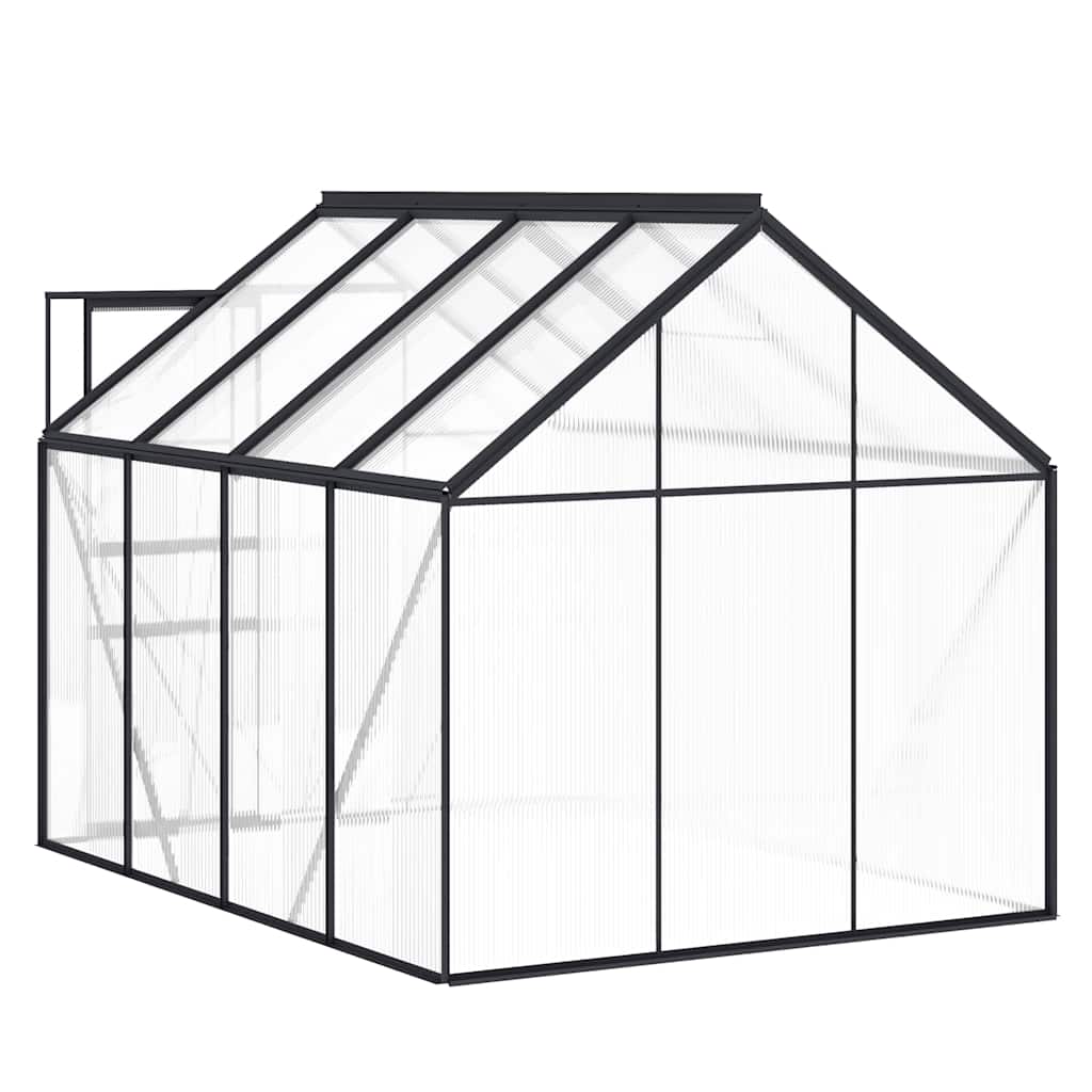 vidaXL Szklarnia z ramą podstawy, antracytowa, aluminiowa, 4,75 m²
